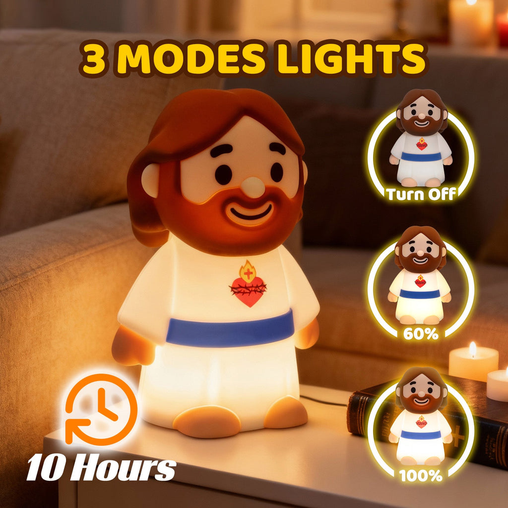 Maetiva® Jesus Peaceful Spiritual Silicone Squishy Night Light Prayer Corner Holy Figure Lamp for Perfect Gift