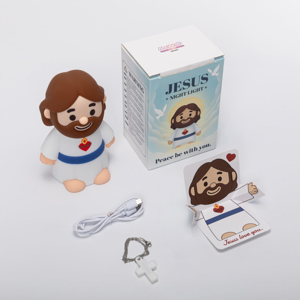Maetiva® Jesus Peaceful Spiritual Silicone Squishy Night Light Prayer Corner Holy Figure Lamp for Perfect Gift