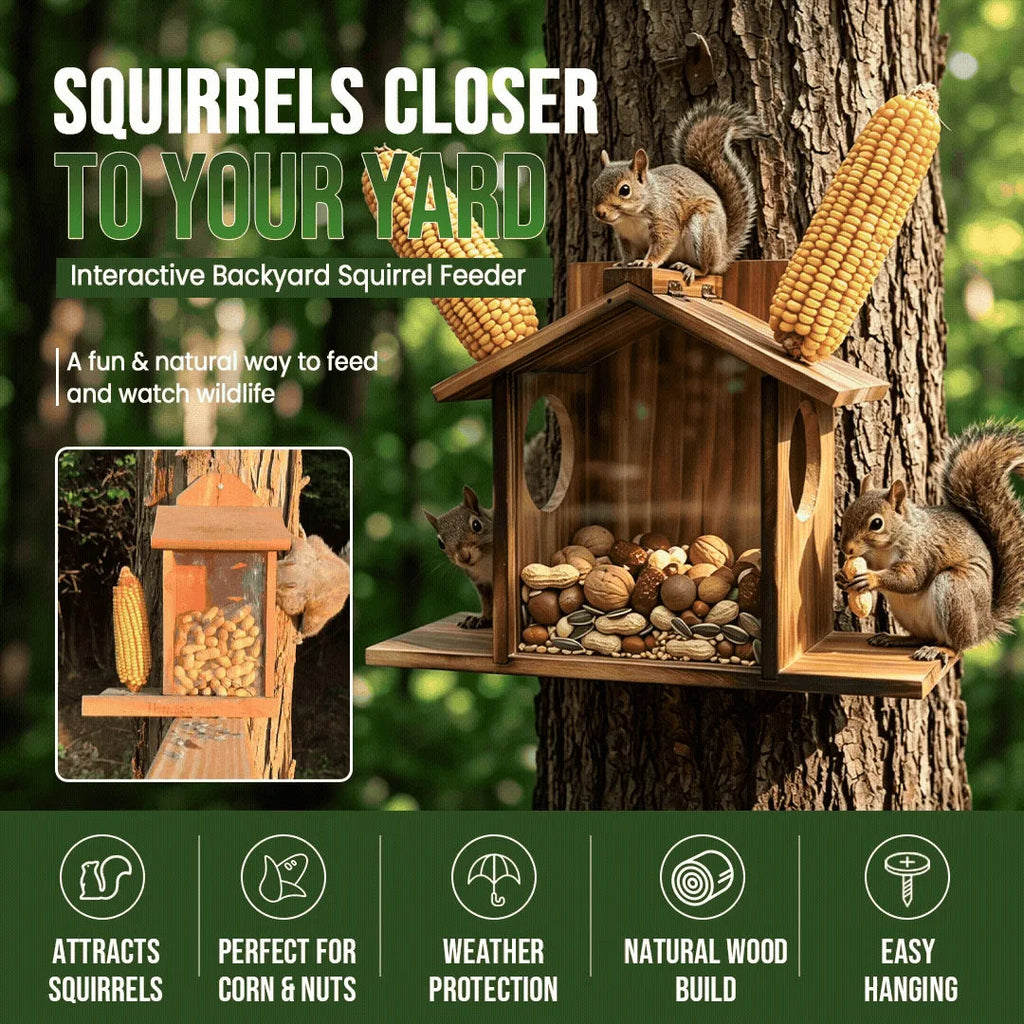 Wooden Squirrel Feeder