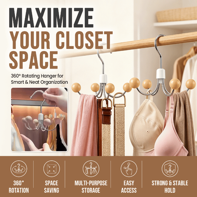 Multipurpose 360° Swivel Closet Hangers 5 Pack Set