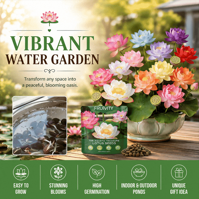 100 PCS Mixed Colors Water Planting Lotus Seeds Set