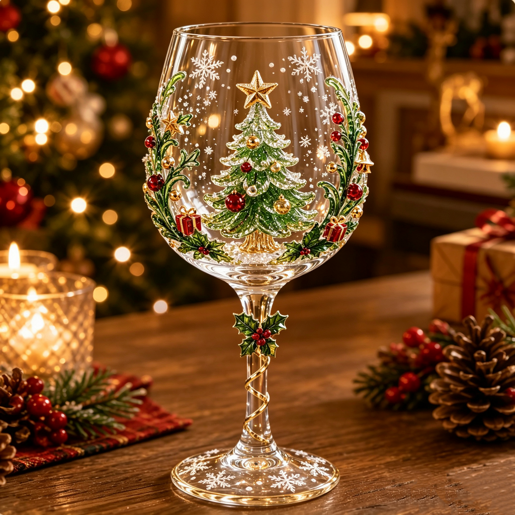 Christmas  Wine Glass Collection Gift Box Set
