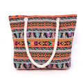 Fashionable beach bag with ethnic pattern 
Maetiva