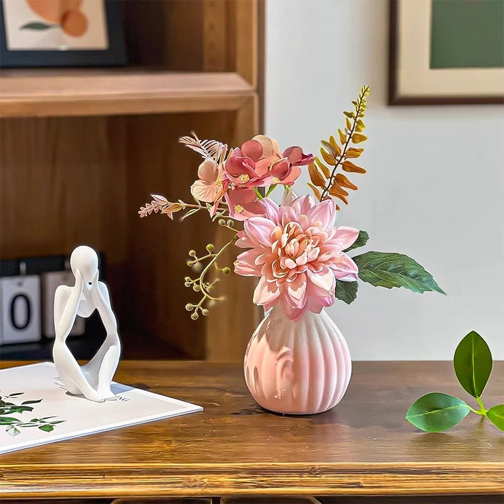 Ethereal Blush Dahlia Nook Faux Floral Arrangement