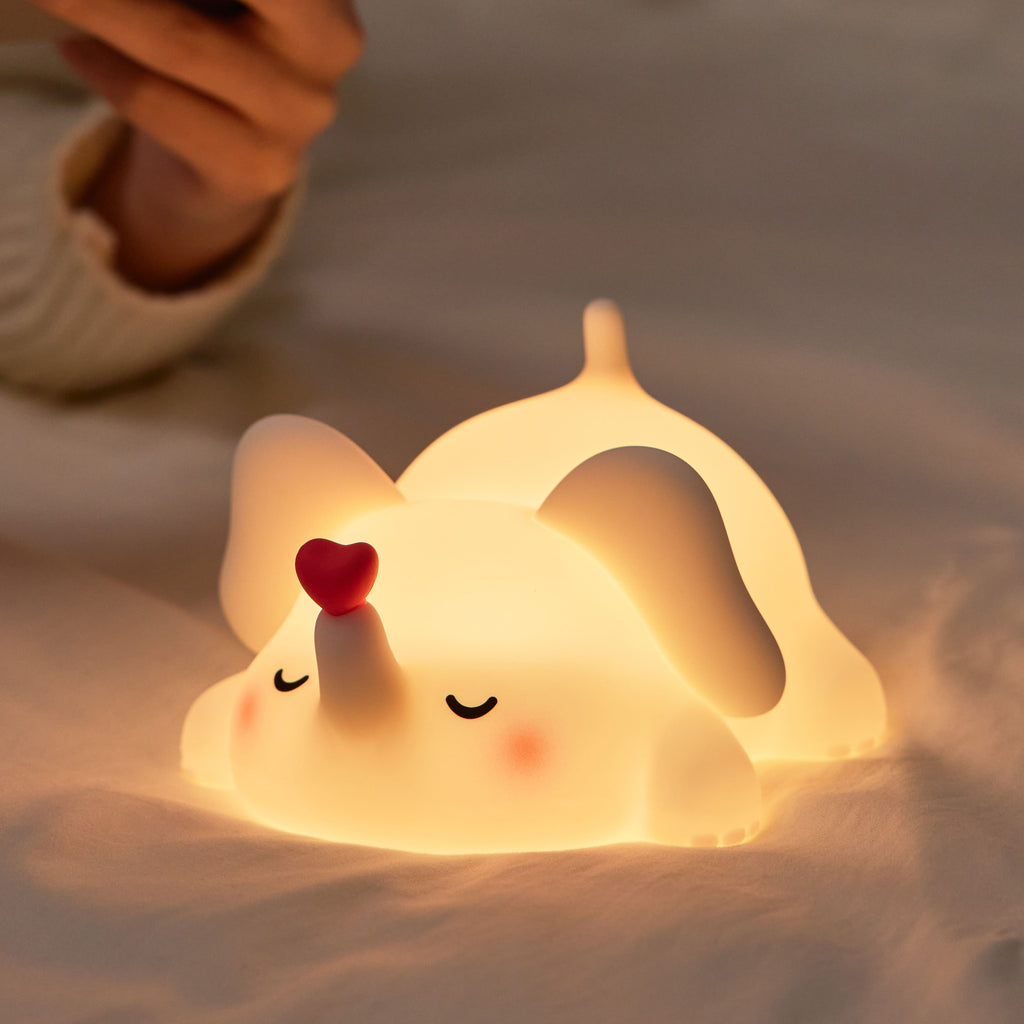 Maetiva® Squishy Silicone Love Elephant LED Night Light - Perfect Gift for Kids and Girls