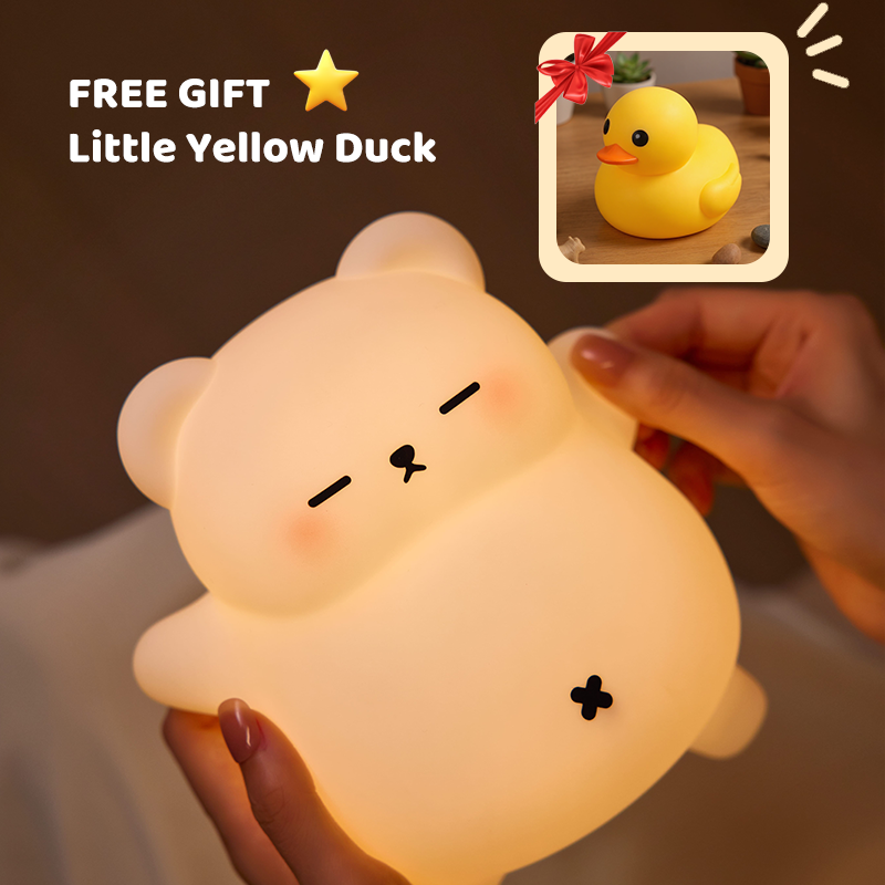 Maetiva® Breathing Bear Snuggly  Squishy Silicone Sleeping Companion Sound LED Night Light Perfect Gift