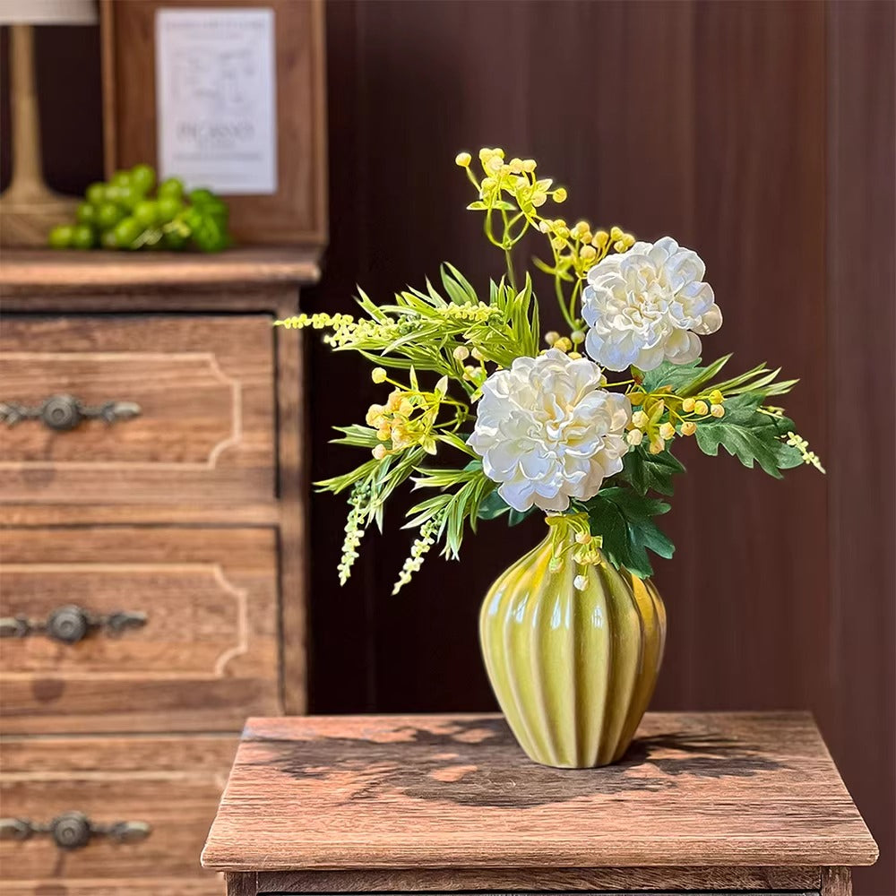 Luxe Cream Peony & Wattle Ensemble Faux Floral Arrangement