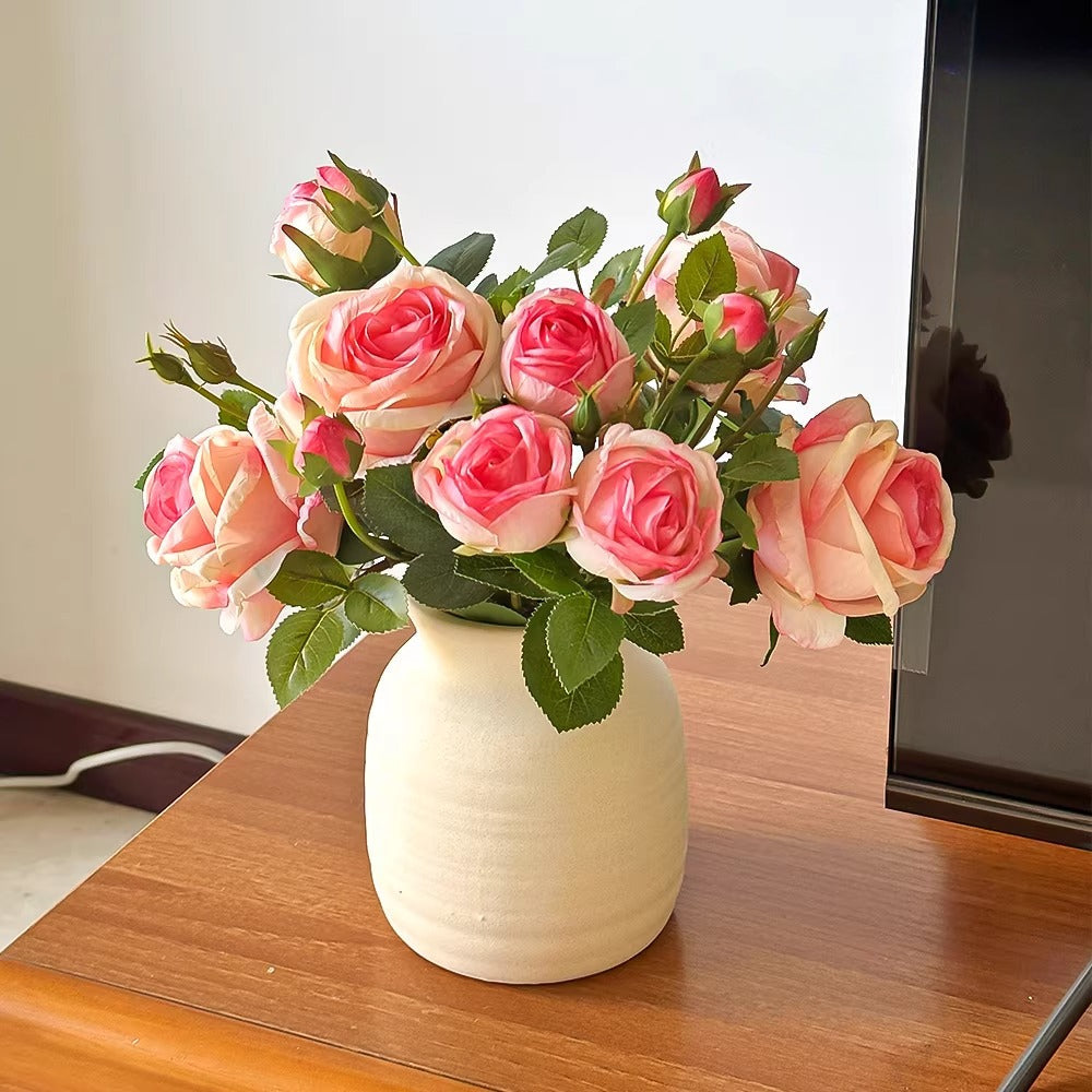 Ethereal Blush Rose Tablescape Faux Floral Arrangement