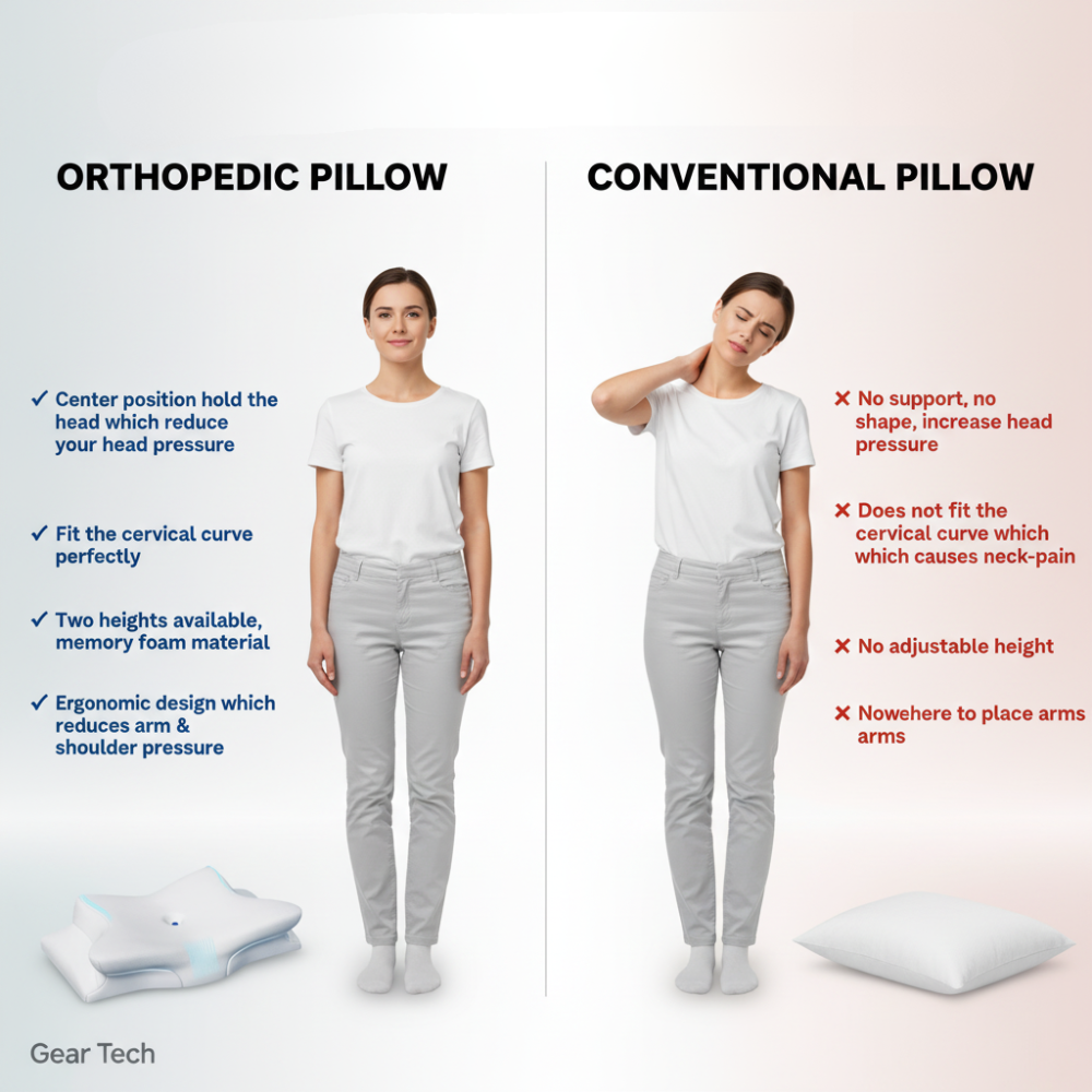 Maetiva | Cervical Pillow for Neck Pain Relief – Orthopedic Memory Foam Neck Support Pillow for Cervical, Shoulder & Back Alignment