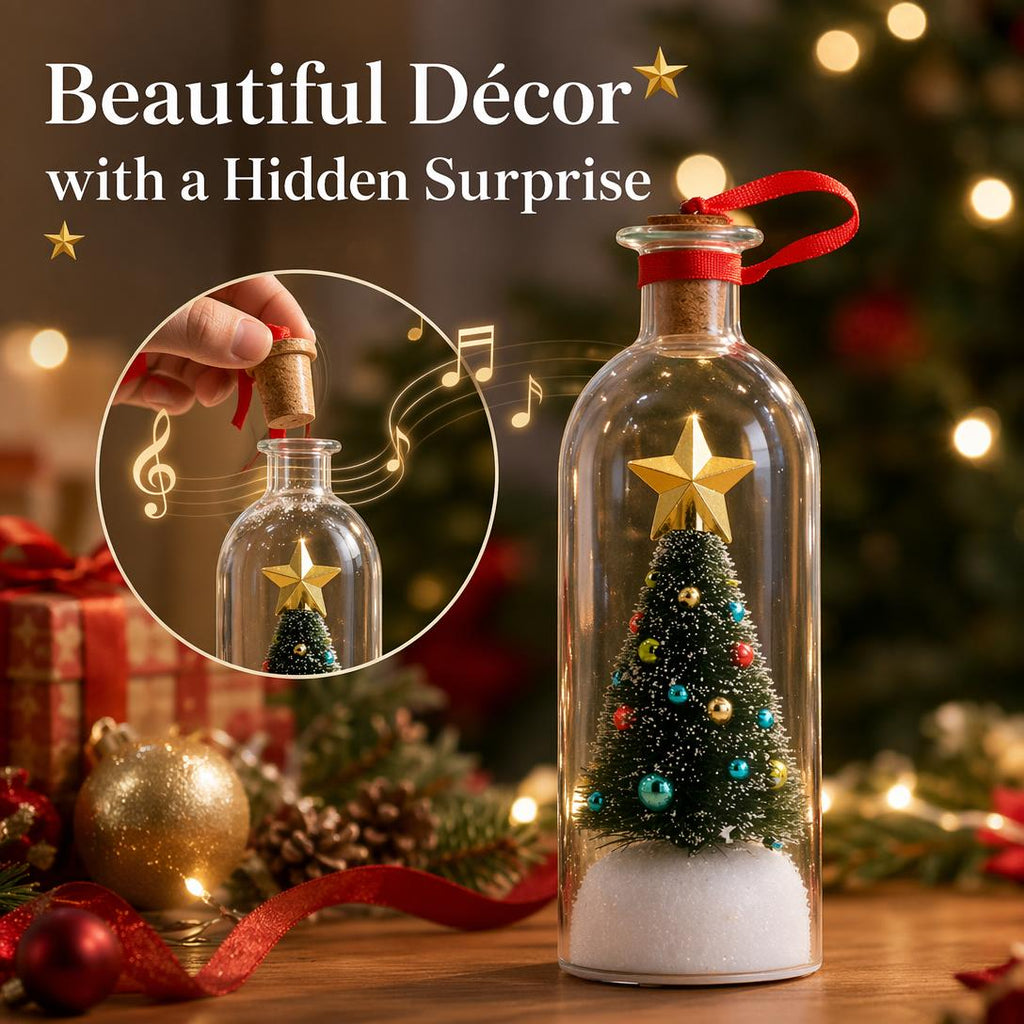 Recordable Christmas Tree Message in a Bottle – Personalized Holiday Keepsake Gift