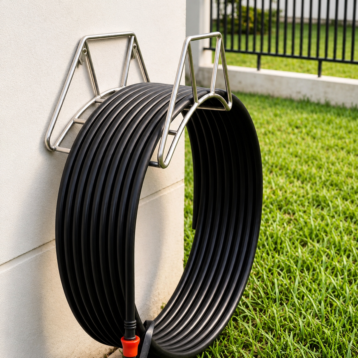 304 Stainless Steel Wall Mounted Hose Holder Rack for Garden Hose