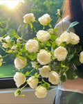 Luxe White Spray Rose Faux Floral Arrangement