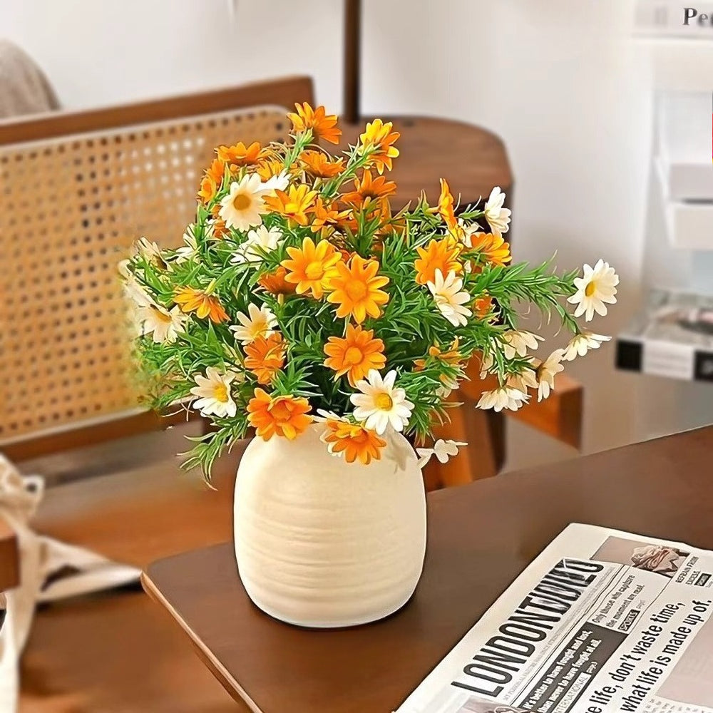 Minimalist Sunset Daisy Tabletop Faux Floral Arrangement