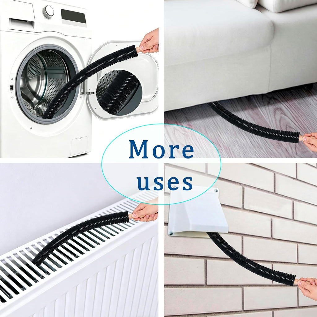 Dryer Vent Cleaner Kit — Flexible, Rotating Brush, Lint Remover, Duct Brush, Extendable, Power Drill Attachment