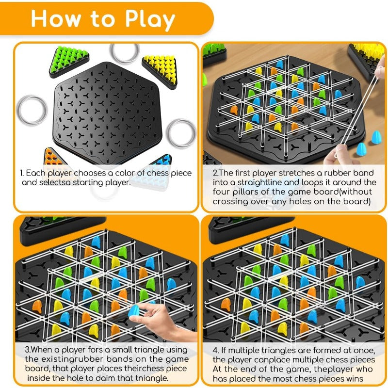 Triangle Chain Strategy Board Game – Educational Puzzle Game for Kids & Family