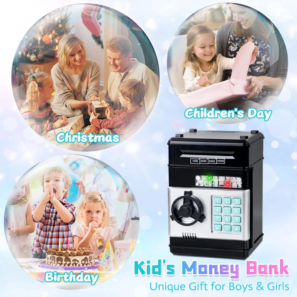Electronic ATM Piggy Bank — Digital Display, Password Protected, Coin Slot, Bill Feeder, Realistic Sounds, Kids Gift