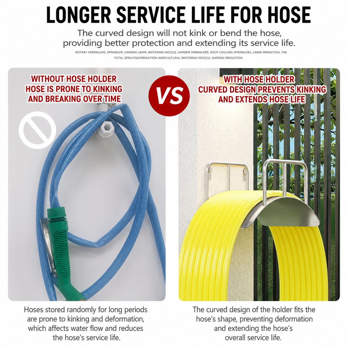 304 Stainless Steel Wall Mounted Garden Hose Holder