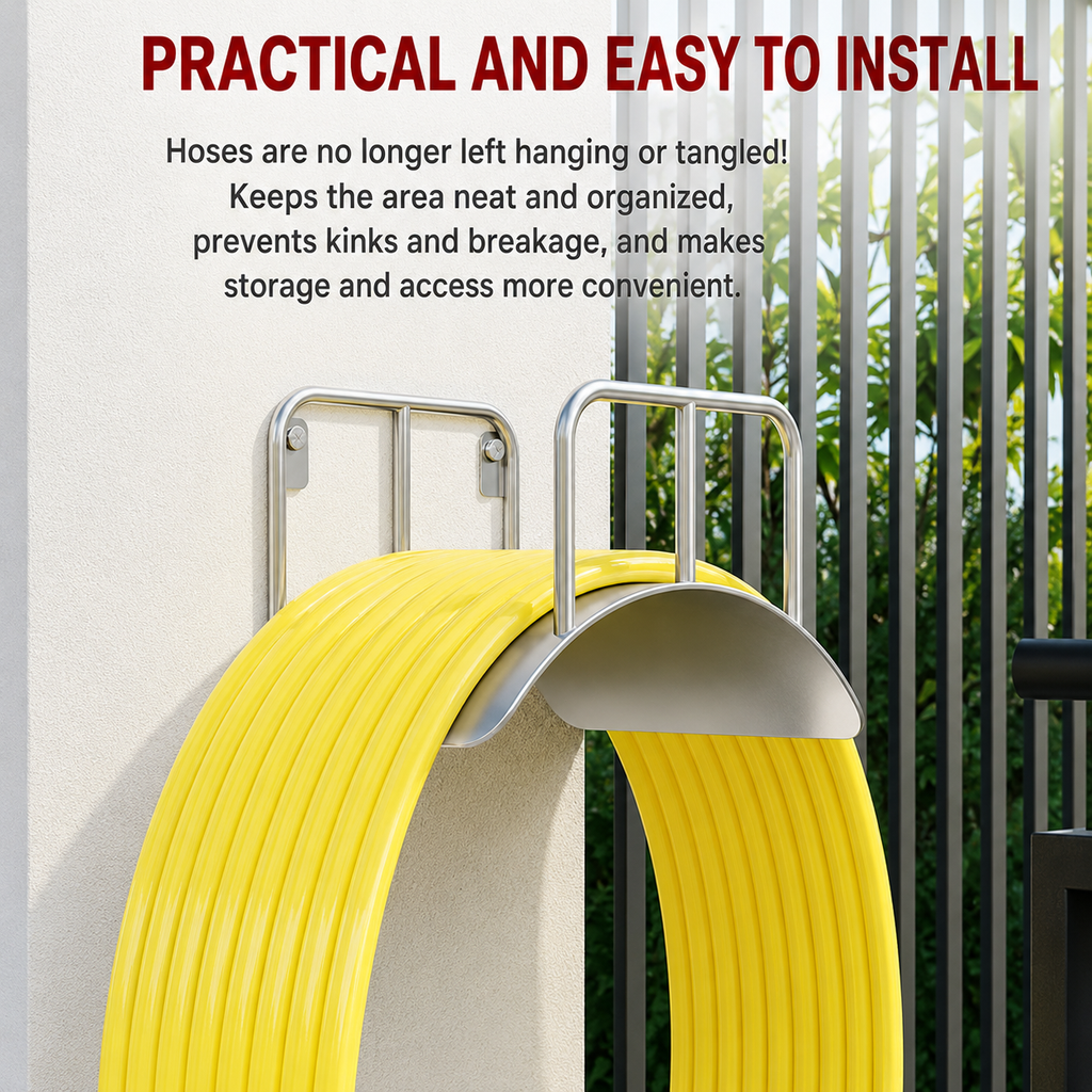 304 Stainless Steel Wall Mounted Garden Hose Holder