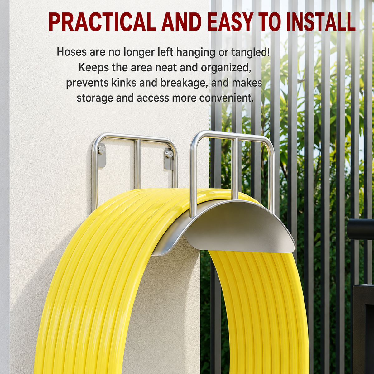 304 Stainless Steel Wall Mounted Garden Hose Holder