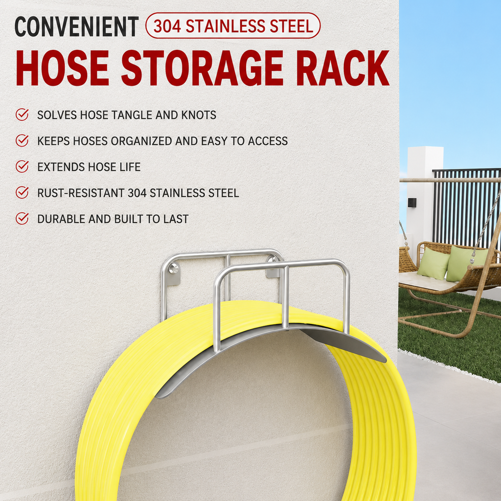 304 Stainless Steel Wall Mounted Garden Hose Holder
