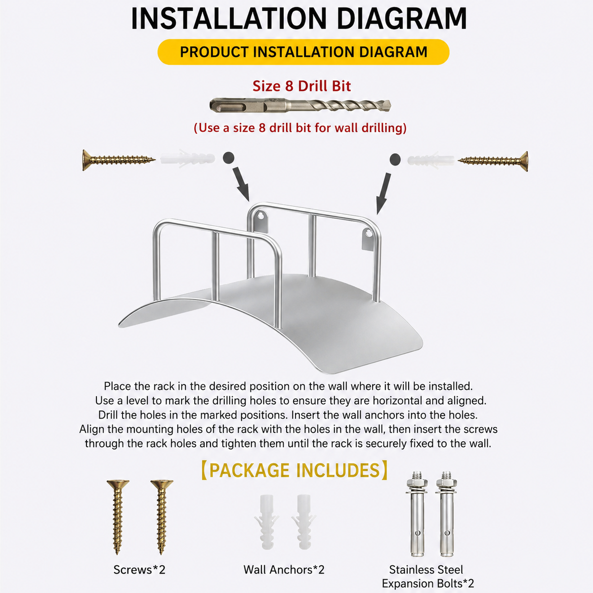 304 Stainless Steel Wall Mounted Garden Hose Holder