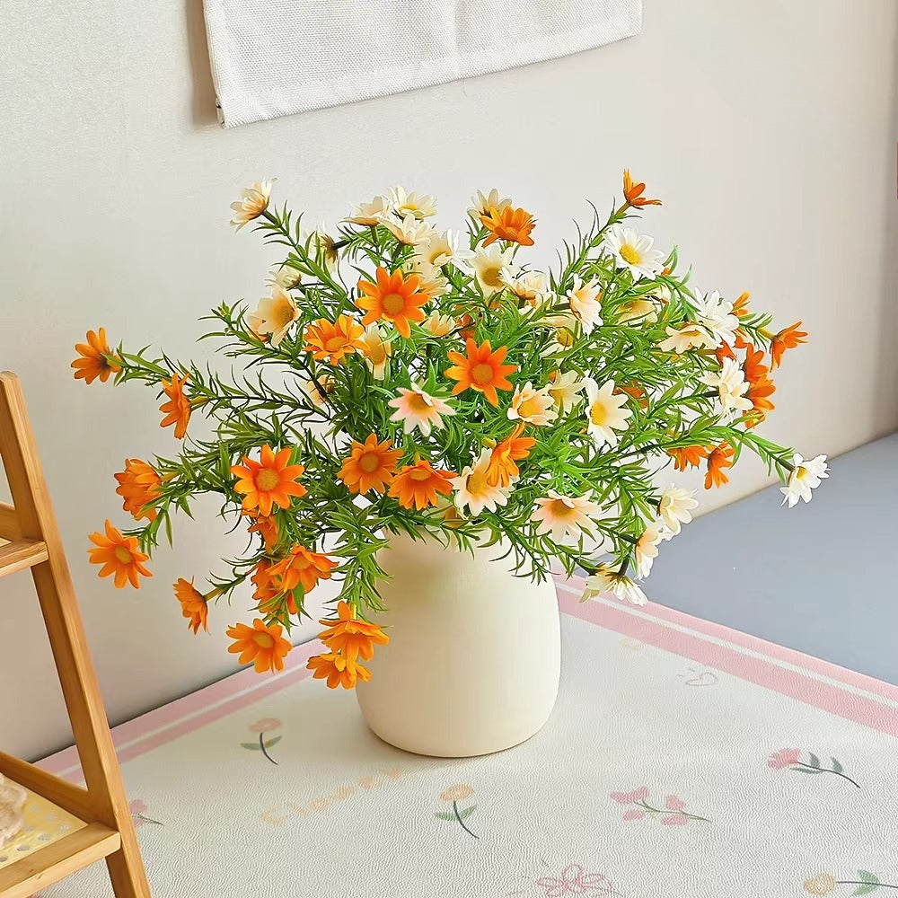 Minimalist Sunset Daisy Tabletop Faux Floral Arrangement