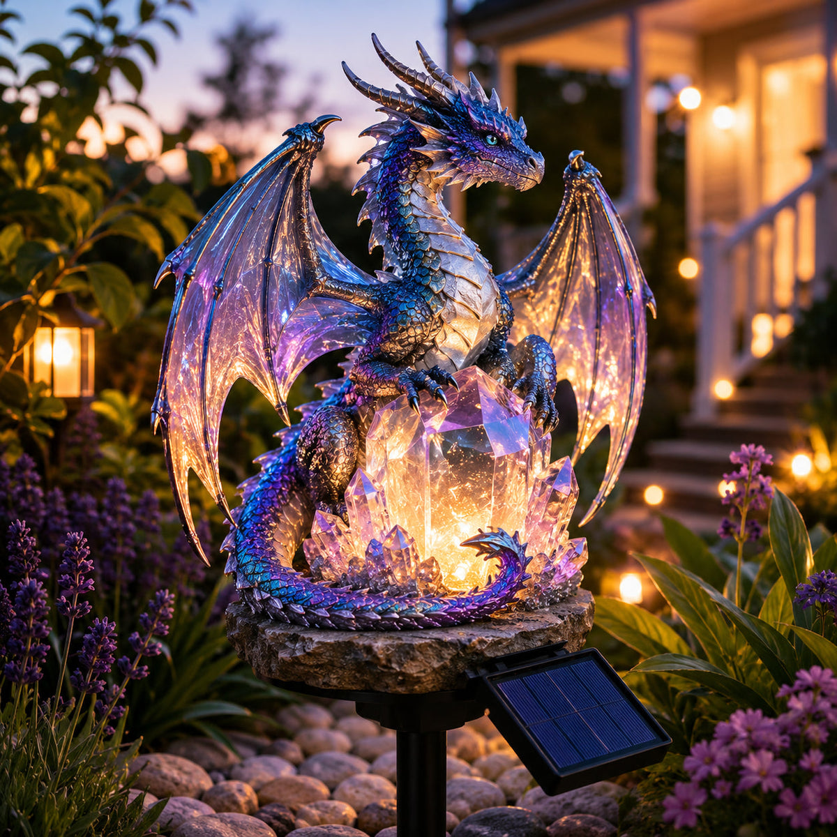 Amethyst Crystal Dragon – Solar Dragon Crystal Garden Light