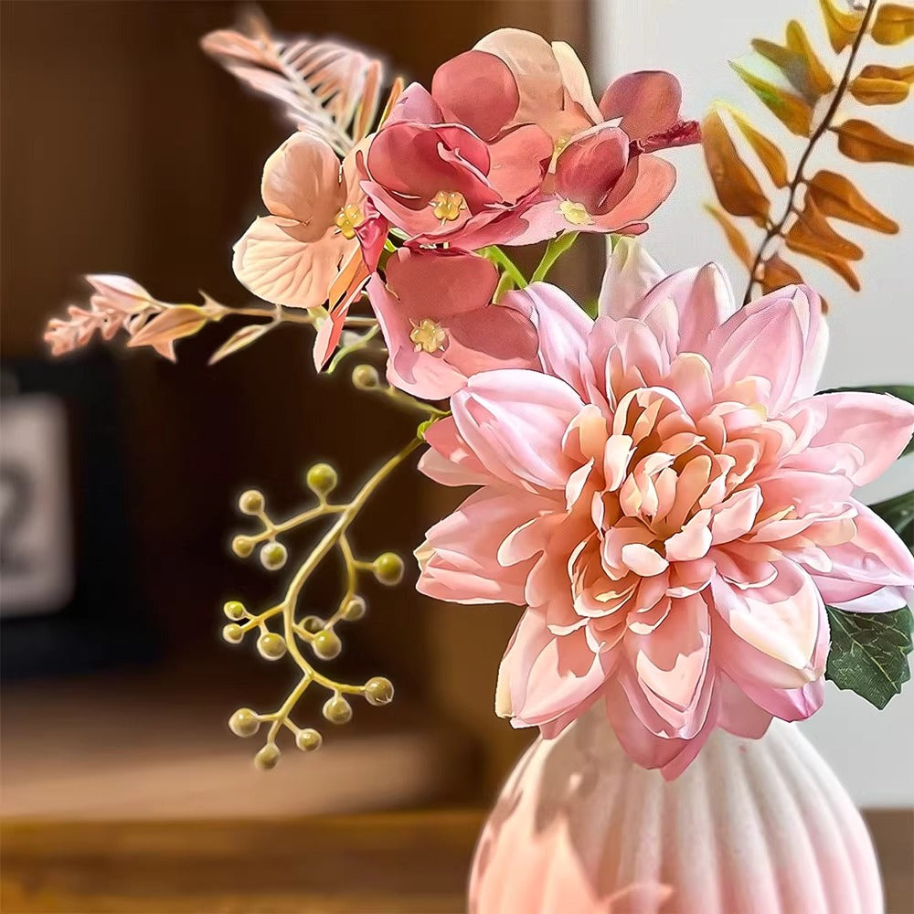 Ethereal Blush Dahlia Nook Faux Floral Arrangement