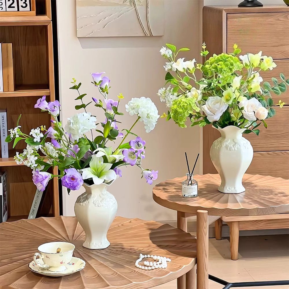 Serene Lavender Blossom Tabletop Faux Floral Arrangement