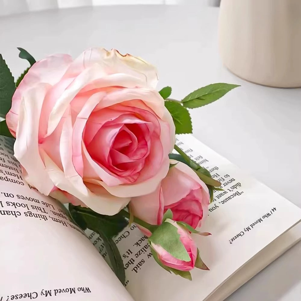 Ethereal Blush Rose Tablescape Faux Floral Arrangement