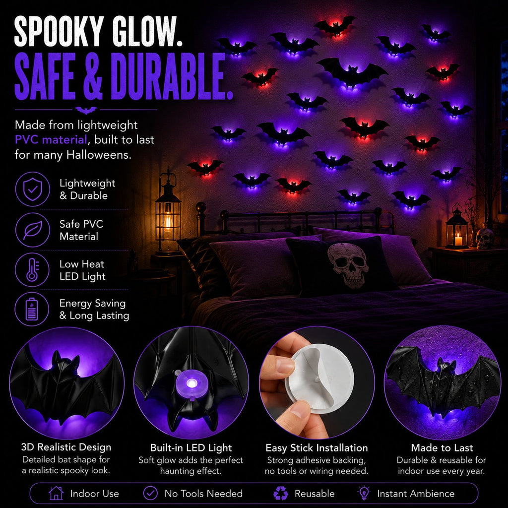 3D LED Flying Bat Wall Decor