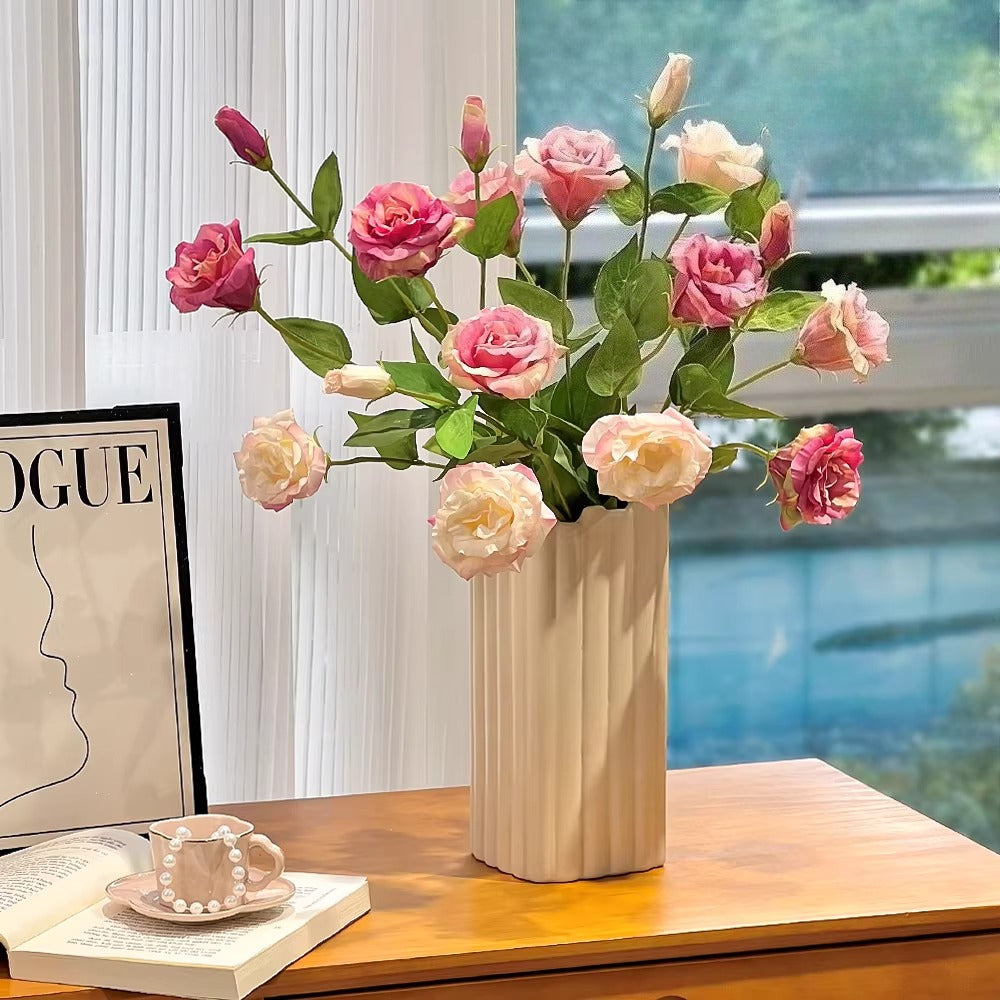 Dusty Pink Platycodon Bloom Faux Floral Arrangement