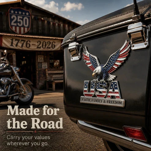 USA 250th Anniversary  - ★USA Faith, Family & Freedom★ Metal Emblem-WH