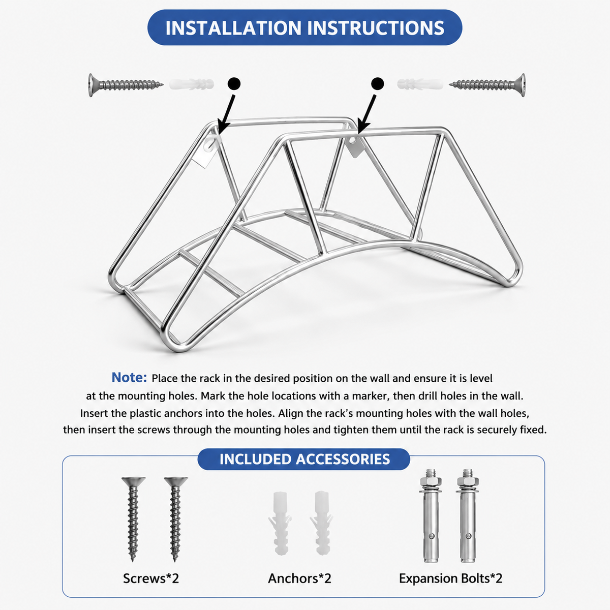 304 Stainless Steel Wall Mounted Hose Holder Rack for Garden Hose