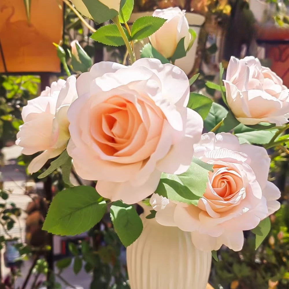 Ethereal Rose Petal Ensemble Faux Floral Arrangement