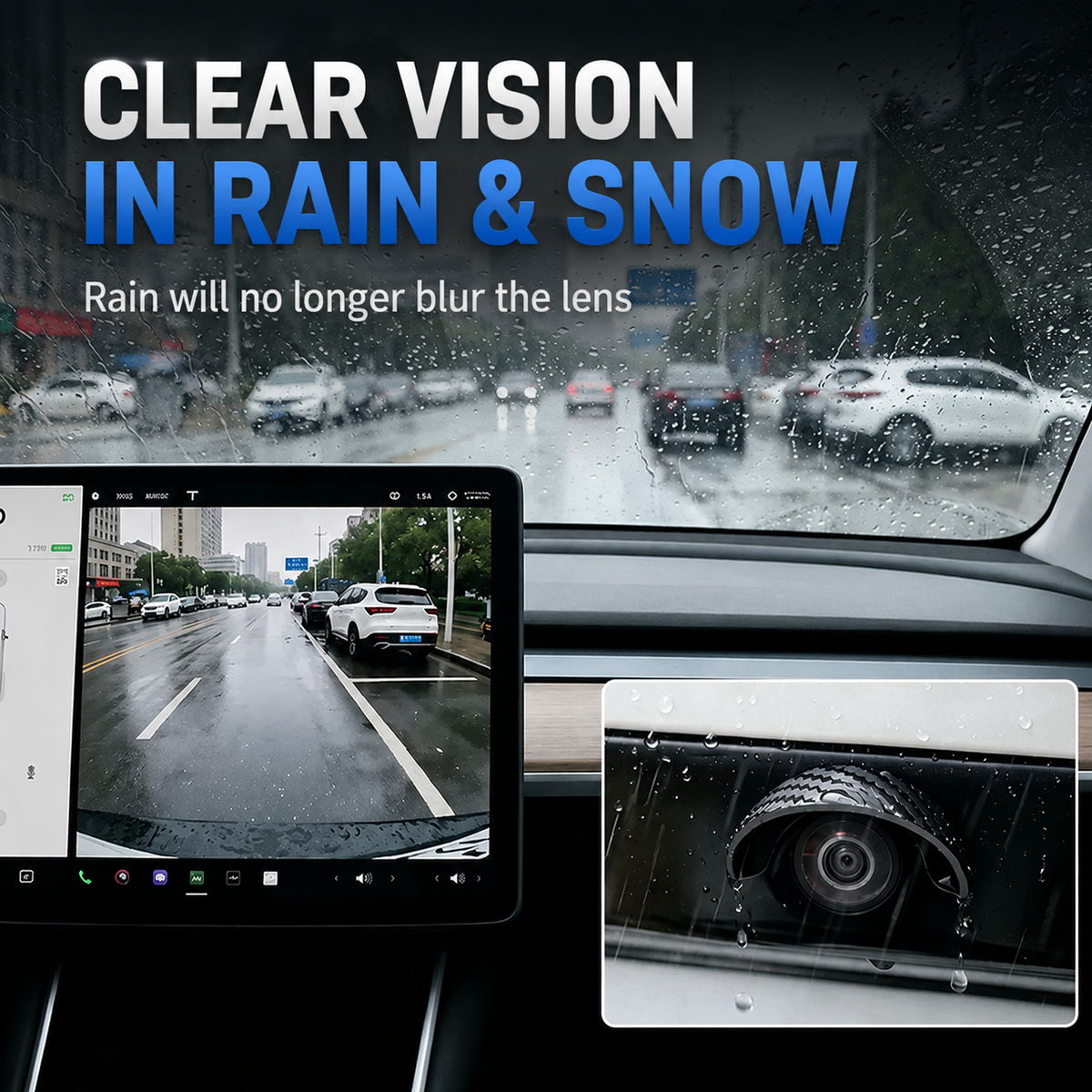Four-piece car camera rain cover set