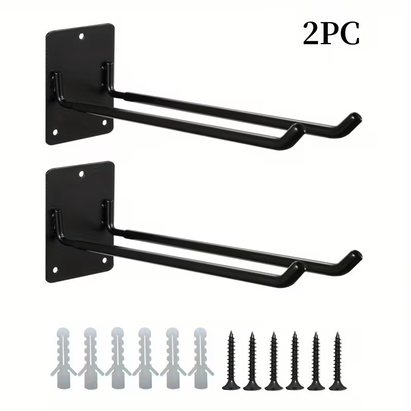 2 Pack Heavy Duty Garage Storage Hooks for Bikes & Garden Tools