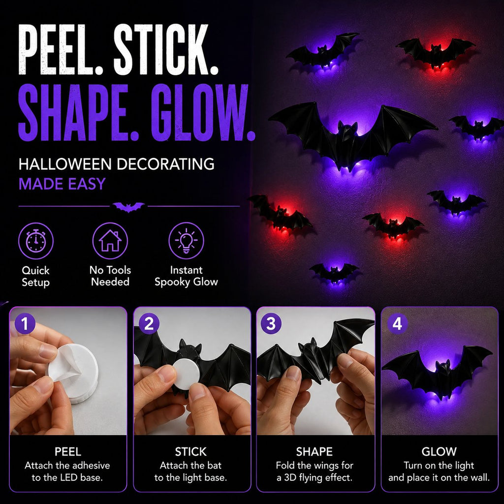 3D LED Flying Bat Wall Decor