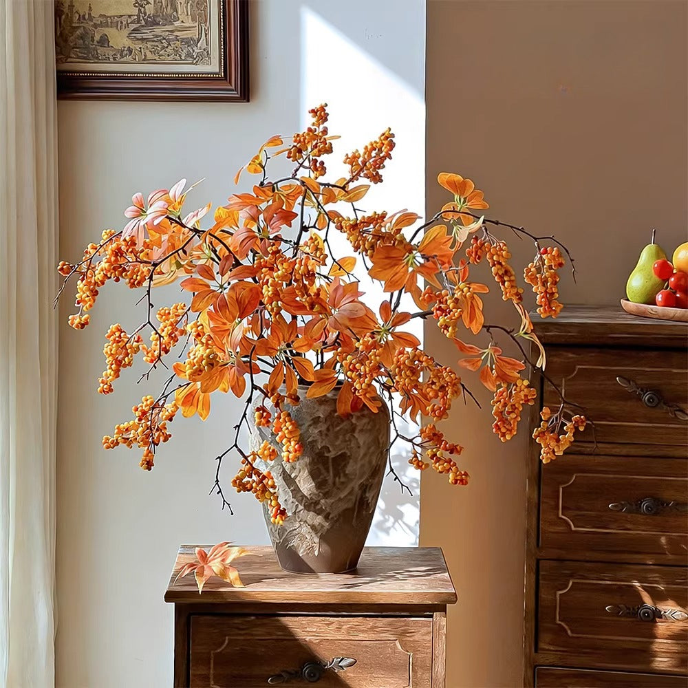 Warm Terracotta Fortune Cluster Faux Floral Arrangement