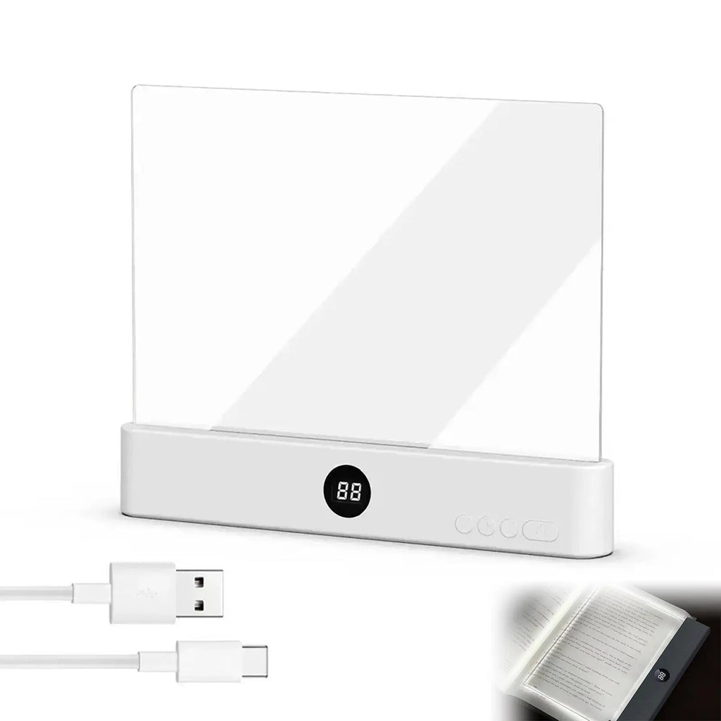 LED Book Reading Light — Portable, Rechargeable, Adjustable Brightness, Clip-On, Eye-Caring, Flexible Neck