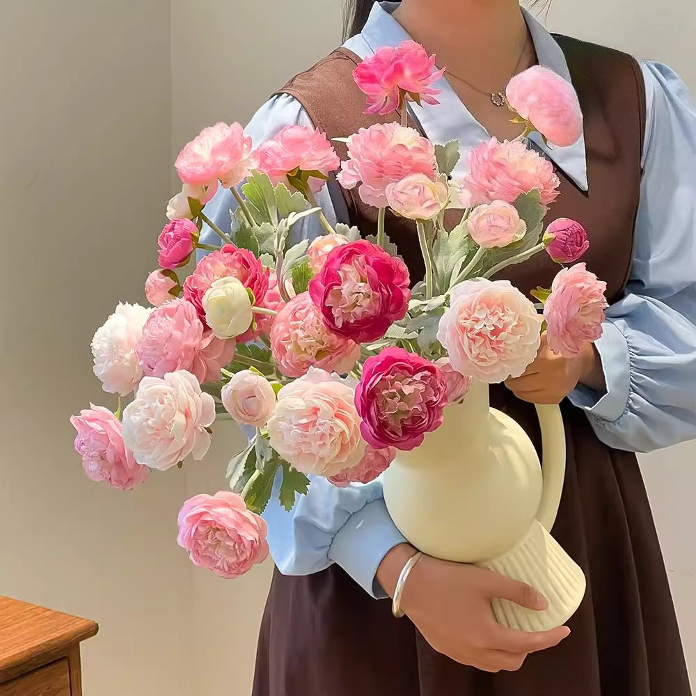 Vintage Ranunculus Ensemble Faux Floral Arrangement