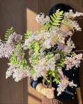 Dusty Lavender Lilac & Fern Faux Floral Arrangement