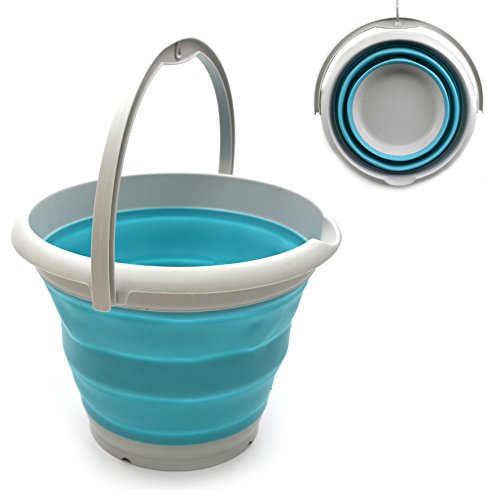 Maetiva 10L (2.6 Gallon) Collapsible Plastic Bucket - Foldable Round Tub - Portable Fishing Water Pail - Space Saving Outdoor Waterpot, Size 33cm Dia