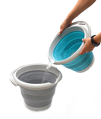 Maetiva 10L (2.6 Gallon) Collapsible Plastic Bucket - Foldable Round Tub - Portable Fishing Water Pail - Space Saving Outdoor Waterpot, Size 33cm Dia