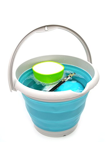 Maetiva 10L (2.6 Gallon) Collapsible Plastic Bucket - Foldable Round Tub - Portable Fishing Water Pail - Space Saving Outdoor Waterpot, Size 33cm Dia