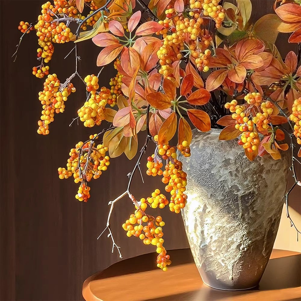 Warm Terracotta Fortune Cluster Faux Floral Arrangement