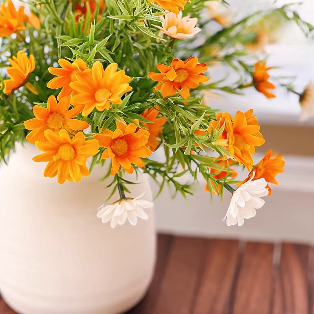 Minimalist Sunset Daisy Tabletop Faux Floral Arrangement