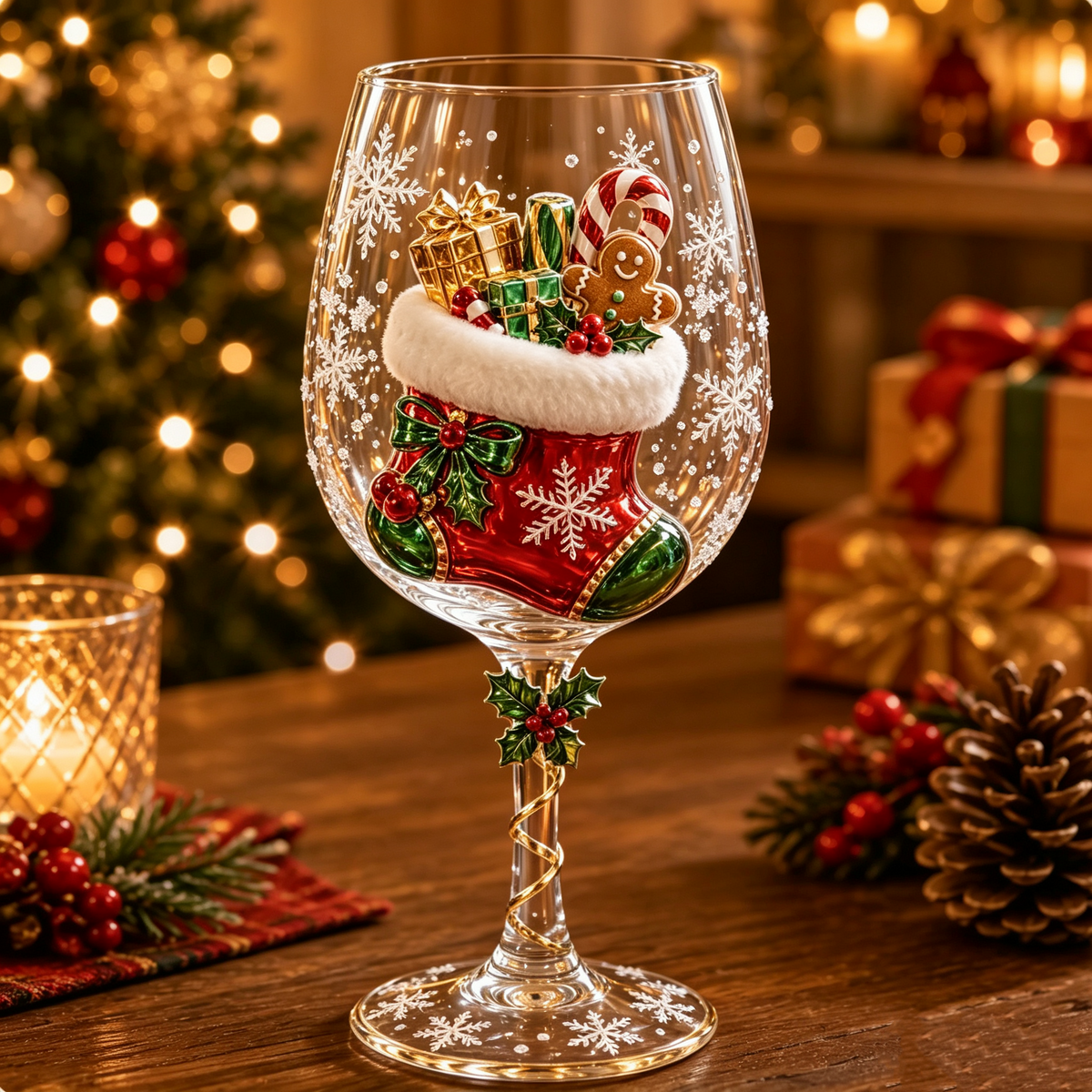 Christmas  Wine Glass Collection Gift Box Set