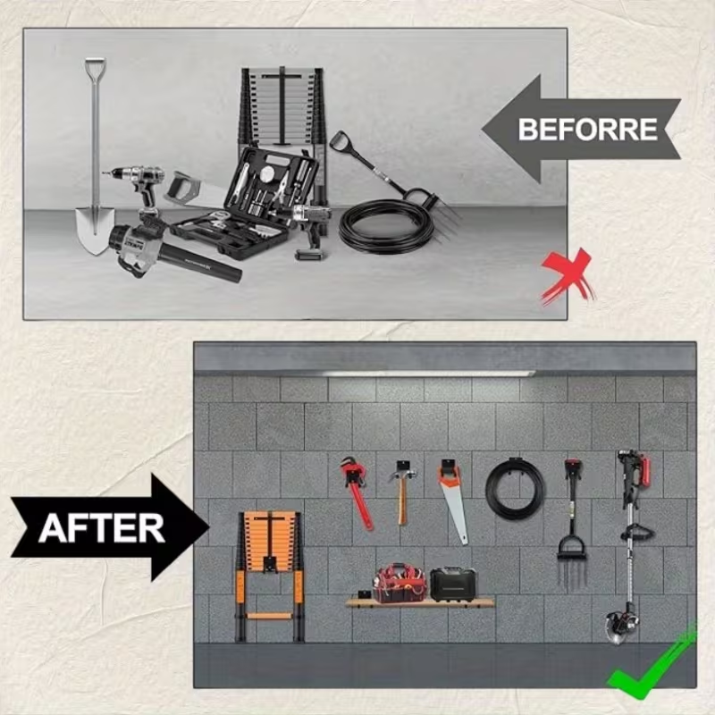 2 Pack Heavy Duty Garage Storage Hooks for Bikes & Garden Tools