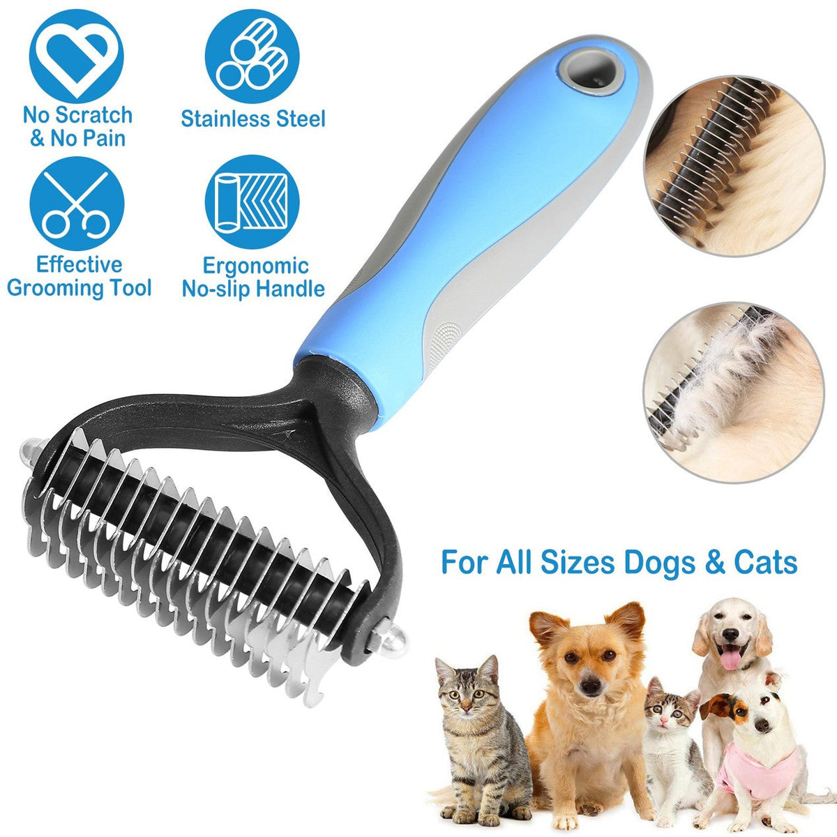 Professional Deshedding Tool for Dogs & Cats – Gentle, Efficient & Fur-Free Home